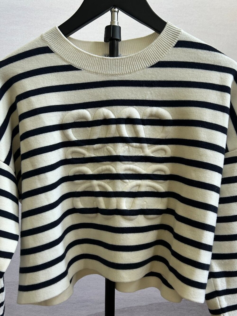 Loewe Anagram Navy Striped Pullover XS